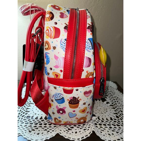 Loungefly Disney Winnie the Pooh Donuts Allover Print Mini Backpack Wallet - Picture 5 of 9